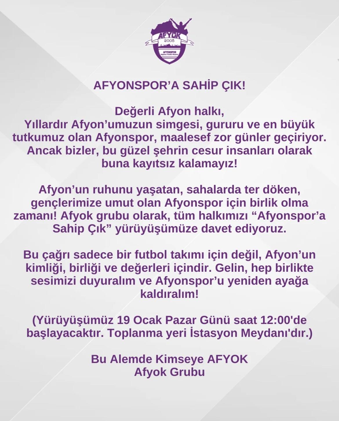 afyonspor'a sahip çık