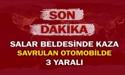 Salar beldesinde kaza: Savrulan otomobilde 3 yaralı!