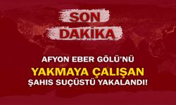 Afyon Eber Gölü'nü yakmaya çalışan şahıs suçüstü yakalandı!