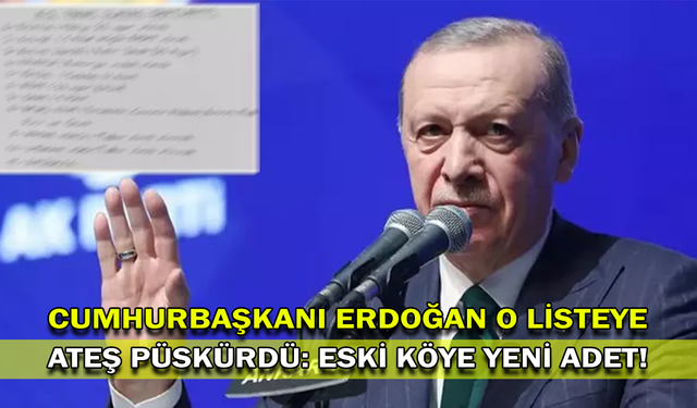 Cumhurbaşkanı Erdoğan o listeye ateş püskürdü: Eski köye yeni adet!