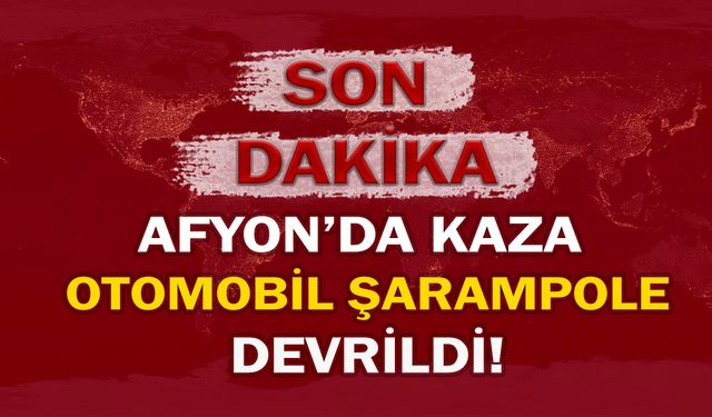 Afyon'da kaza: Otomobil şarampole devrildi!