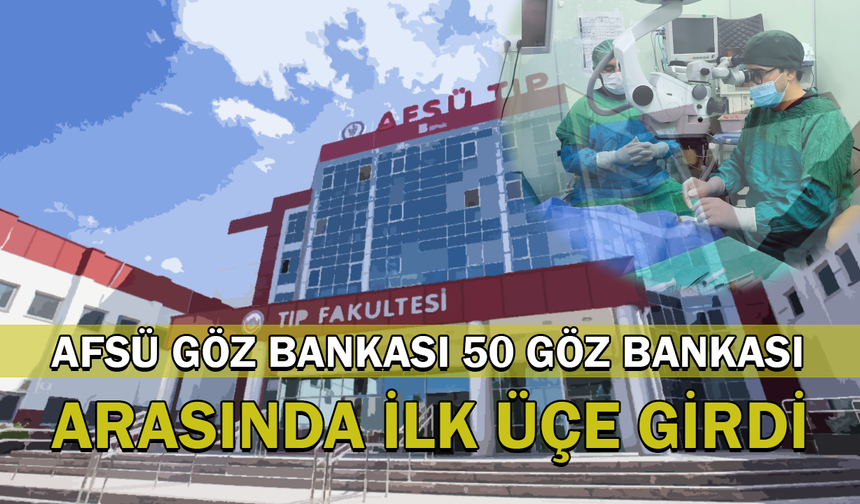 AFSÜ Göz Bankası 50 Göz Bankası Arasında İlk Üçe Girdi!